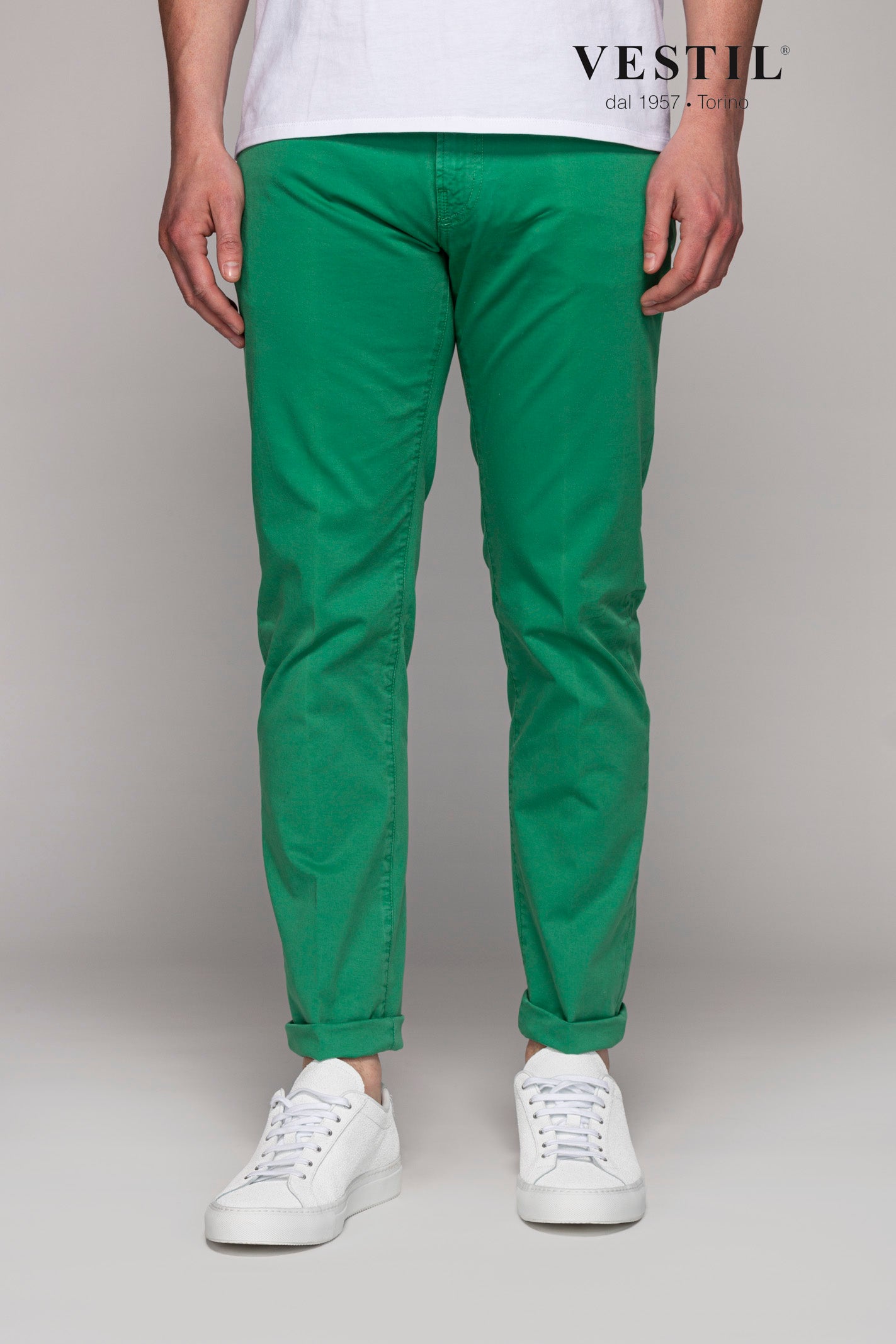 PT05 pantalone verde acceso uomo.