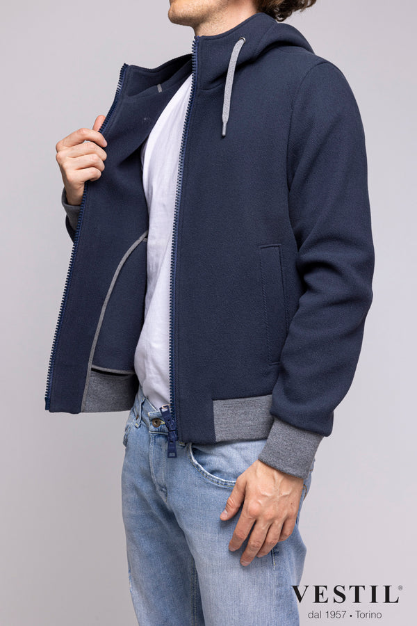 BRUNALE HERRINGBONE BOMBER JACKET