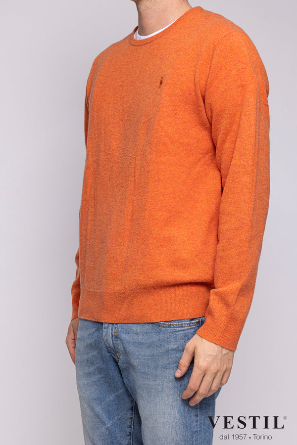 POLO RALPH LAUREN, wool crewneck sweater, orange, man