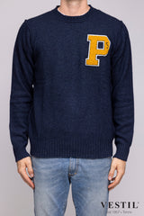 PRESIDENT'S, Wool crew-neck sweater, Blue, man