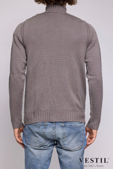 A TRIP IN A BAG, ribbed turtleneck sweater, grey, men