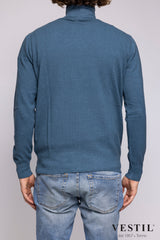 ALTEA, Turtleneck sweater in soft geelong wool, blue, men