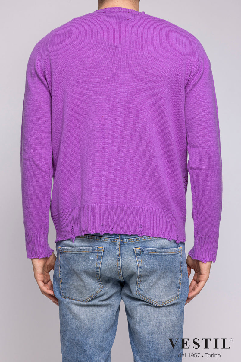 AMARANTO, Crew-neck sweater, cashmere, lilac, unisex