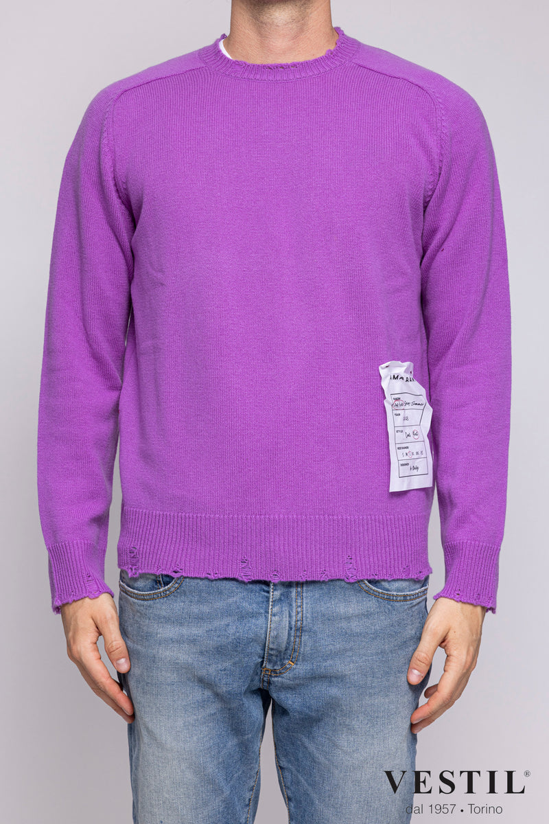 AMARANTO, Crew-neck sweater, cashmere, lilac, unisex