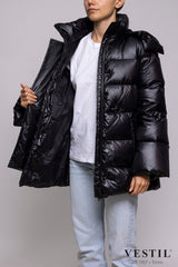 FAY short down jacket with flared sleeves, black, women