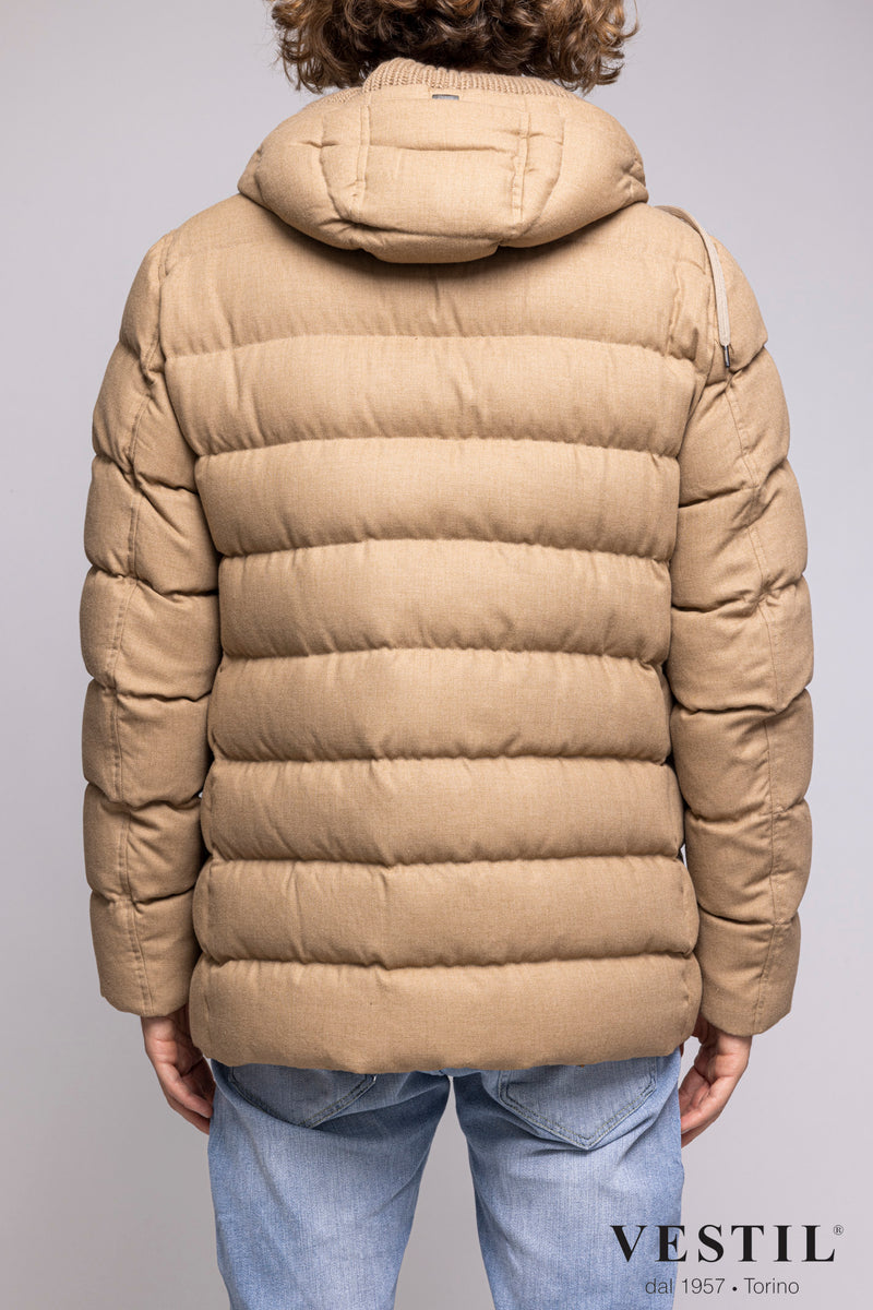 MEN'S HERNO JACKET, WOOL PARKA, SAND