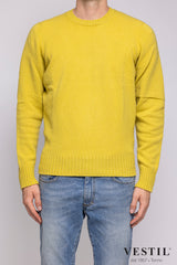 JURTA, wool blend crew neck sweater, lime, men