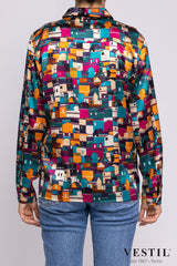 NIU Camicia Donna 617T0S VERDE GIALLO FUCSIA NIU 