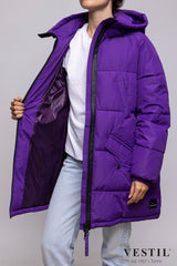 WOMEN'S OOF WEAR JACKET, HOODED DOWN JACKET, ELECTRIC PURPLE