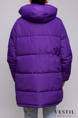 WOMEN'S OOF WEAR JACKET, HOODED DOWN JACKET, ELECTRIC PURPLE