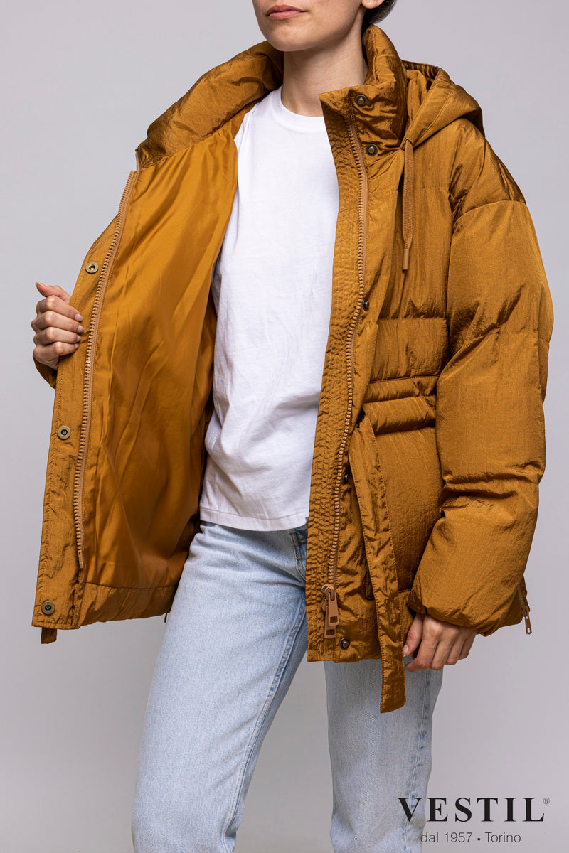 WOMEN'S OOF WEAR JACKET, RECYCLED CRISPY NYLON, TOBACCO