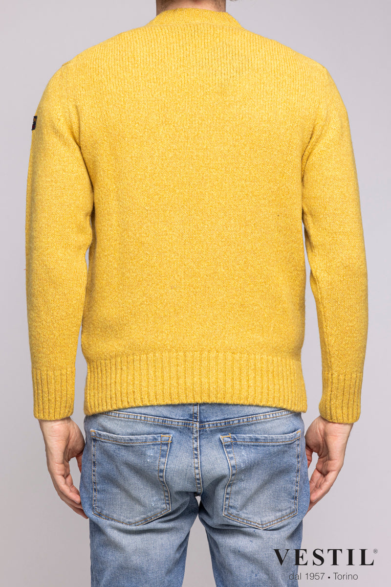 PAUL &amp; SHARK Crew-neck sweater in fine merino wool, yellow, men