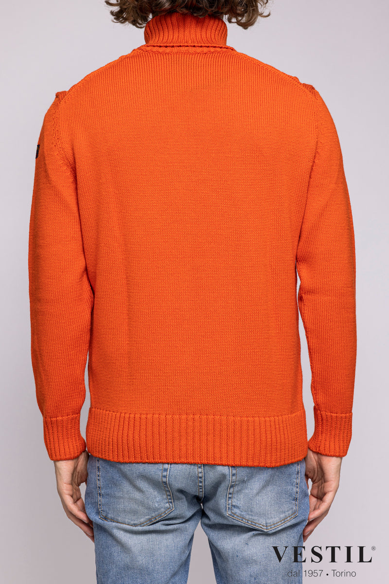 PAUL &amp; SHARK, Wool turtleneck sweater, orange, man