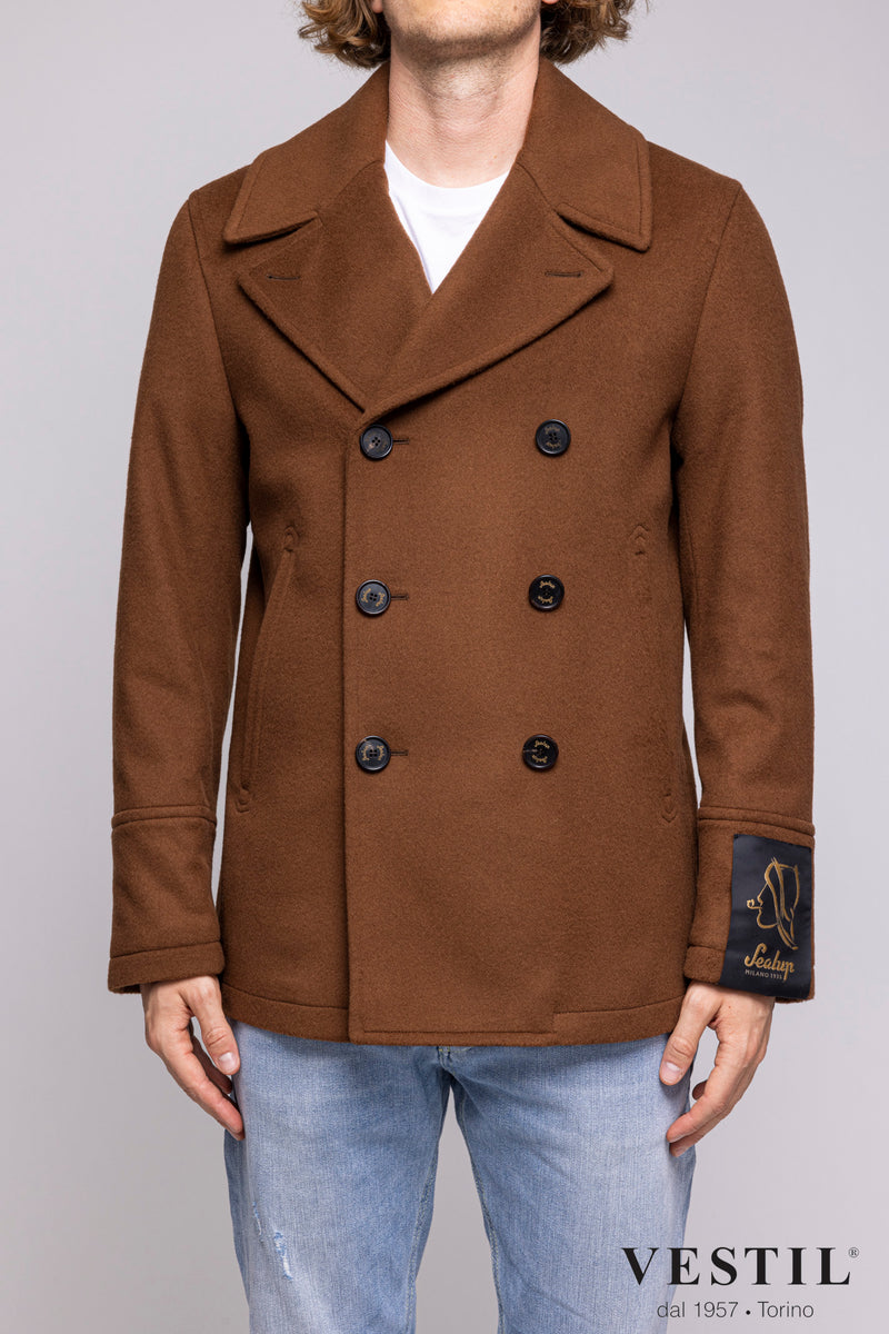 MEN'S SEALUP JACKET, AMALFI PEACOAT, CHESTNUT