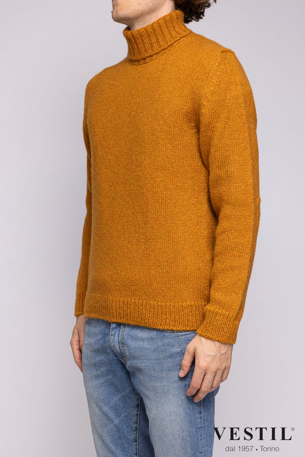 SETTEFILI CASHMERE, Wool blend turtleneck sweater, pumpkin, man