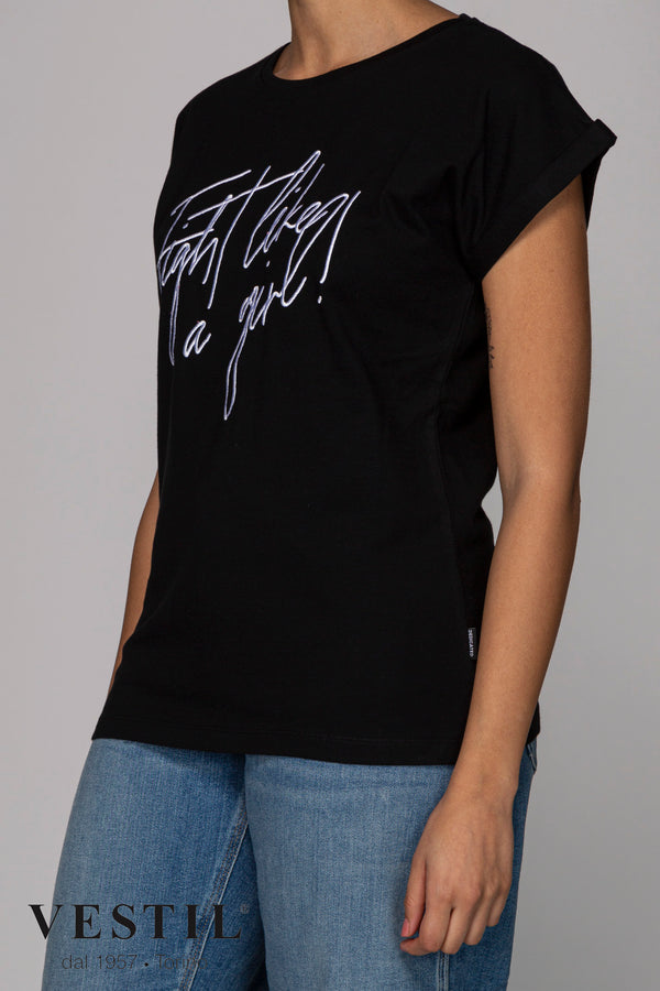 DEDICATED, women's black t-shirt