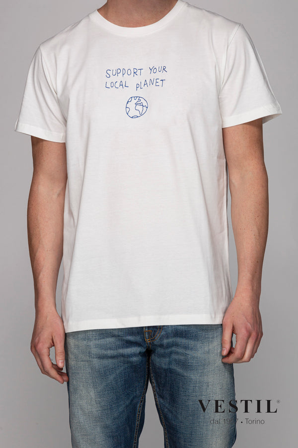 DEDICATED T-SHIRT FOR MEN, PLANET, WHITE