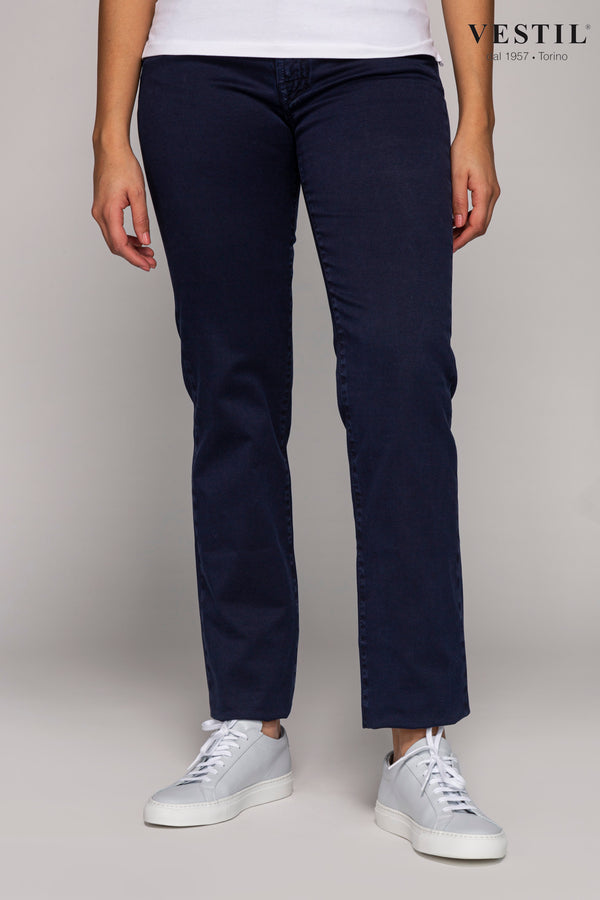 KITON, pantalone blu aperto donna