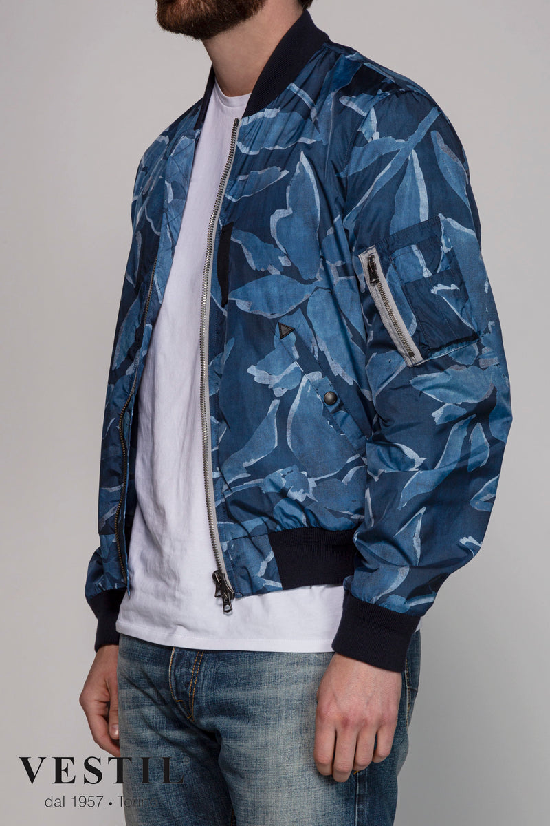 Burberry blue bomber jacket best sale