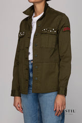 SUN 68 WOMEN'S JACKET, SAHARIAN JACKET, MILITARY GREEN