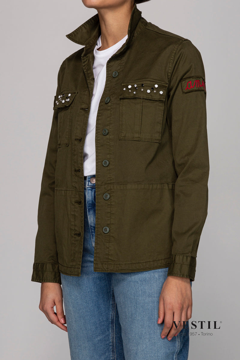 Giacca donna verde militare best sale