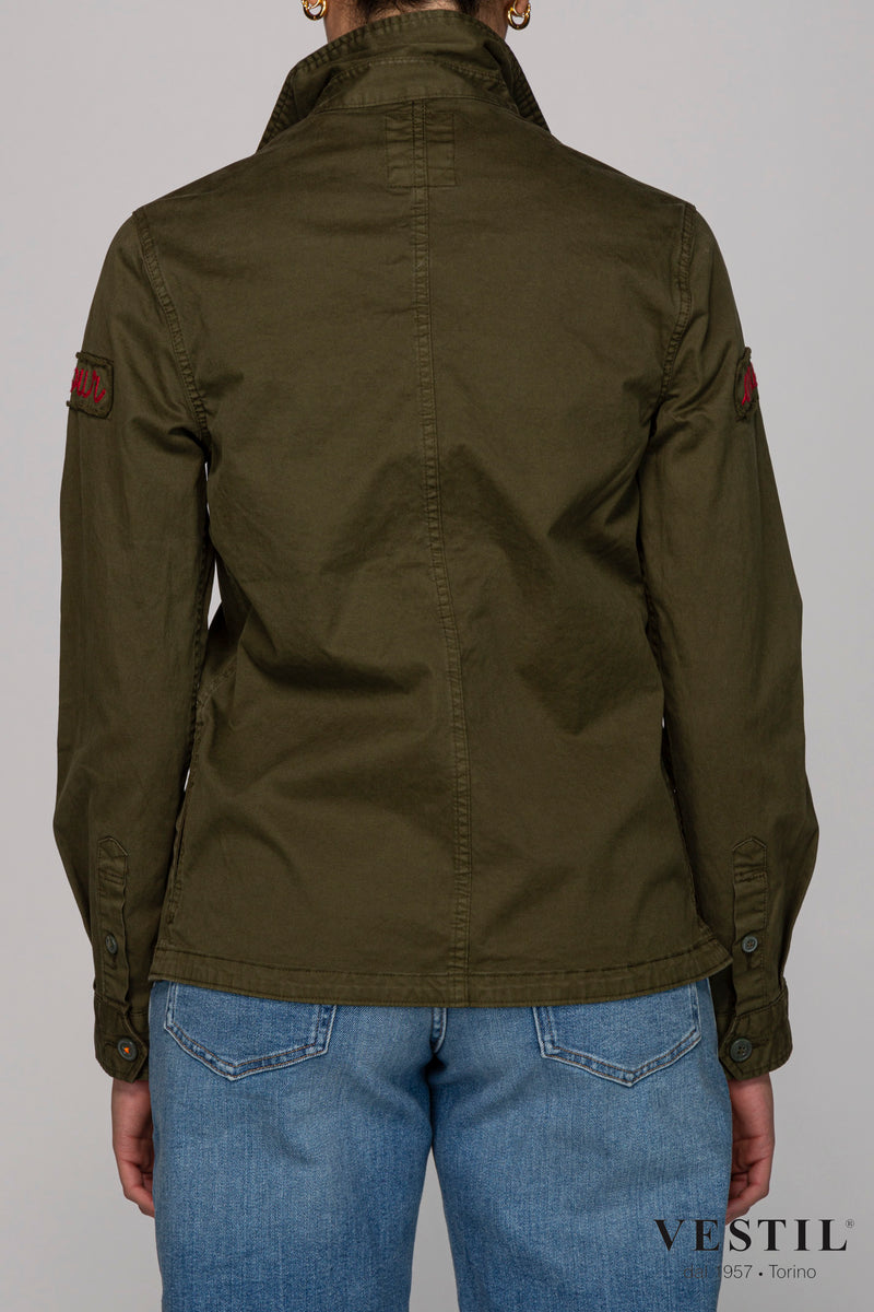 SUN 68 WOMEN'S JACKET, SAHARIAN JACKET, MILITARY GREEN