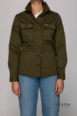 SUN 68 WOMEN'S JACKET, SAHARIAN JACKET, MILITARY GREEN