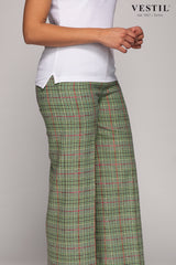 PT01, pantalone verde salvia donna