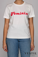 DEDICATED T-SHIRT WOMEN, FEMINIST, WHITE