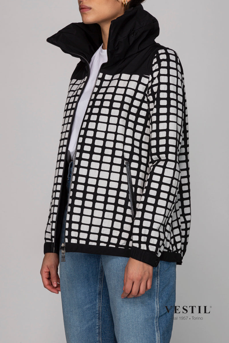 HERNO LAMINAR, black and white women's jacket