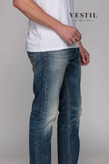 CARE LABEL, men's light blue jeans