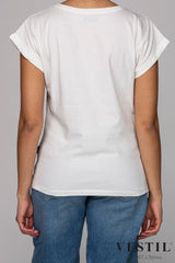 WOMEN'S DEDICATED T-SHIRT, ROUND NECK, WHITE