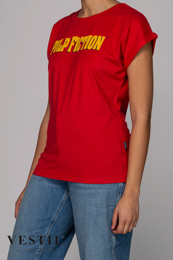 DEDICATED, red women's T-shirt