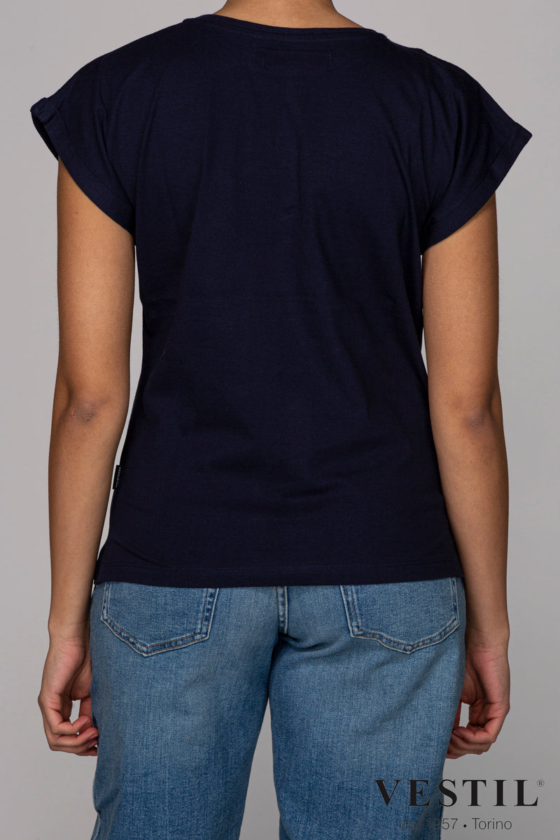 DEDICATED, women's blue t-shirt