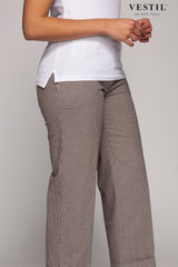 REHASH, cream green black purple women's trousers