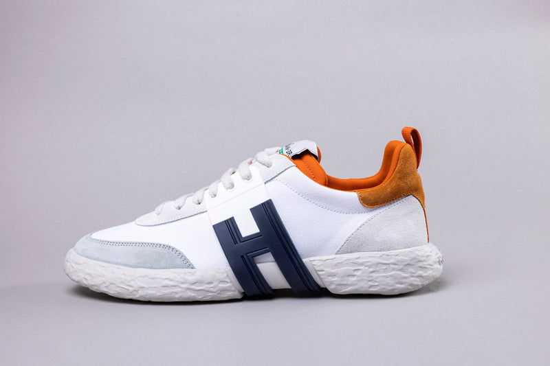 HOGAN uomo scarpa sportiva bianco e arancio