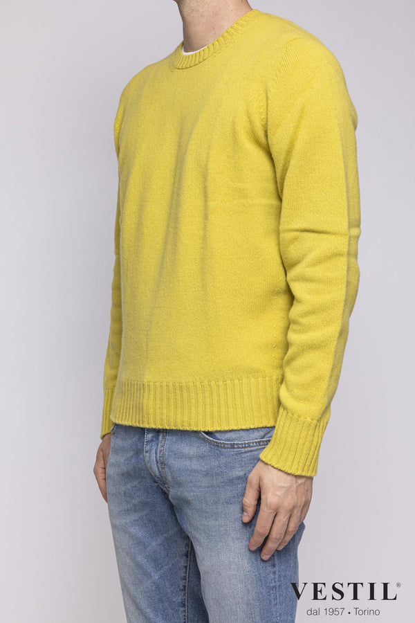 JURTA, wool blend crew neck sweater, lime, men