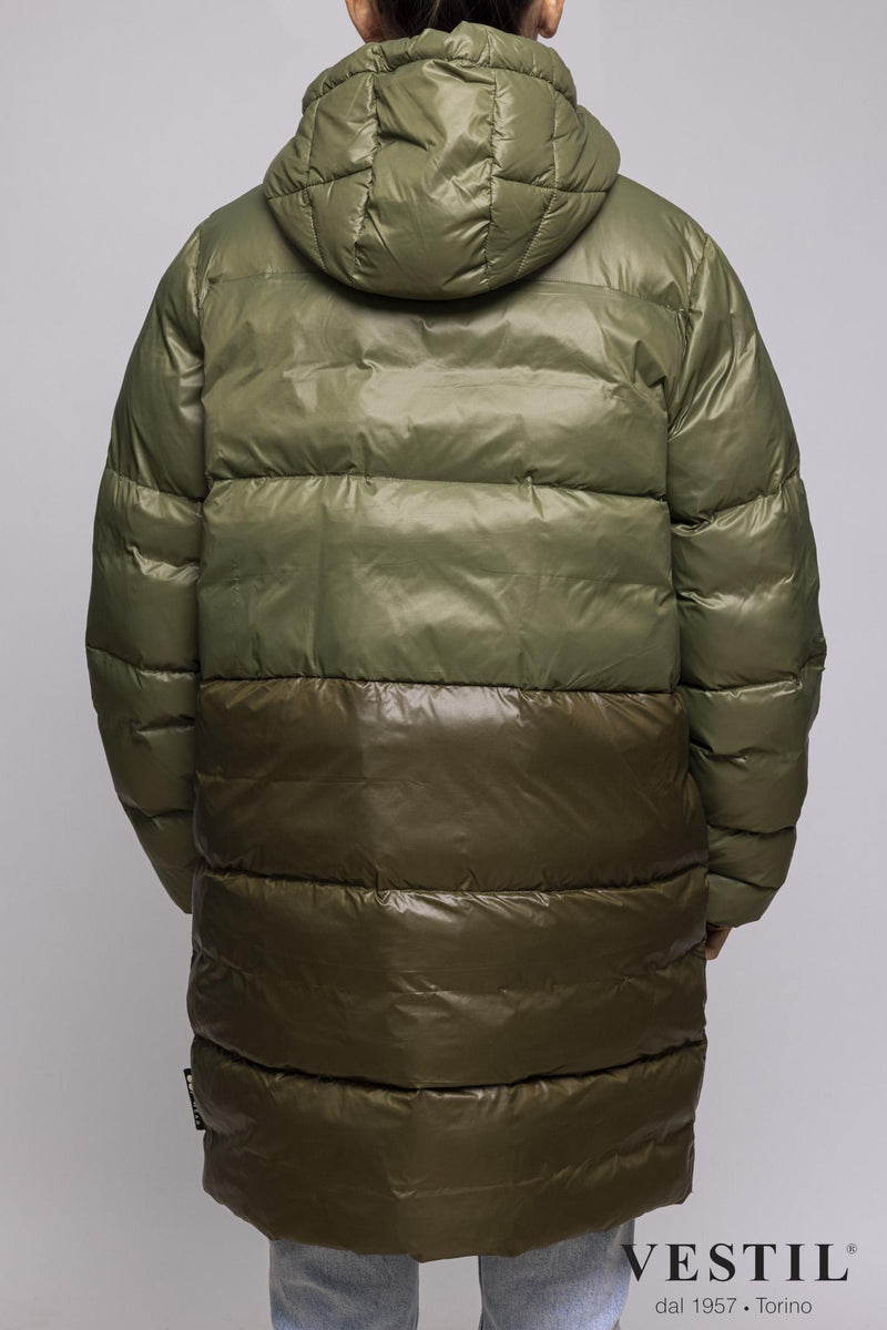 WOMEN'S OOF WEAR JACKET, DOWN JACKET, TWO-TONE GREEN
