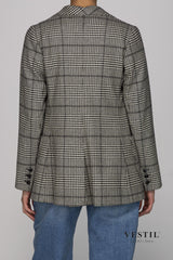 WOMEN'S MASSIMO PIOMBO JACKET, DOUBLE BREASTED, BLACK AND WHITE