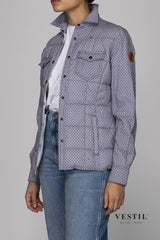 SAVE THE DUCK, Blue and white women's jacket