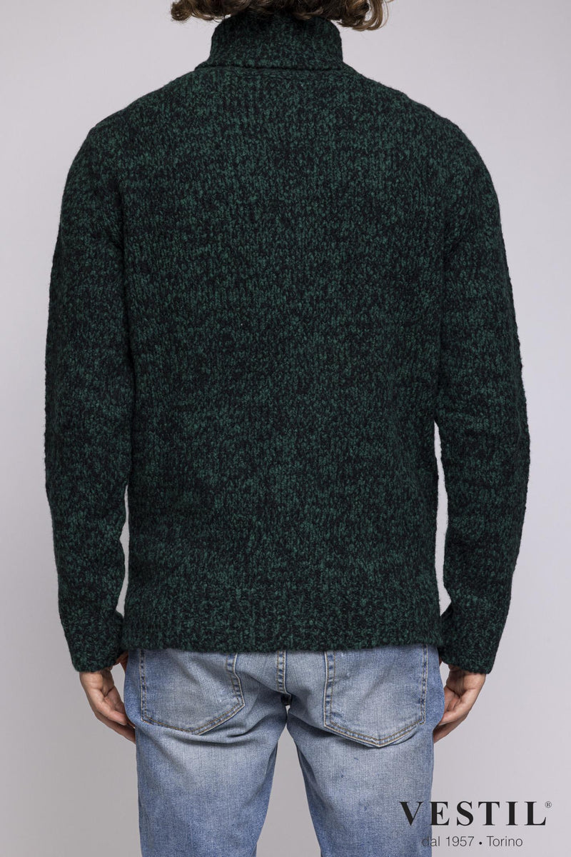 DEPARTMENT 5, Wool turtleneck sweater, green and black, man