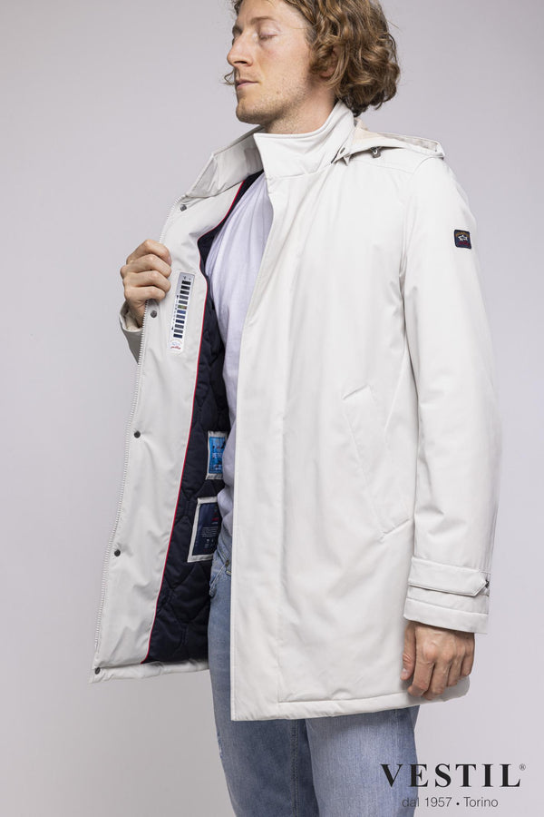 PAUL &amp; SHARK MEN'S JACKET, TECHNICAL FABRIC, WHITE 