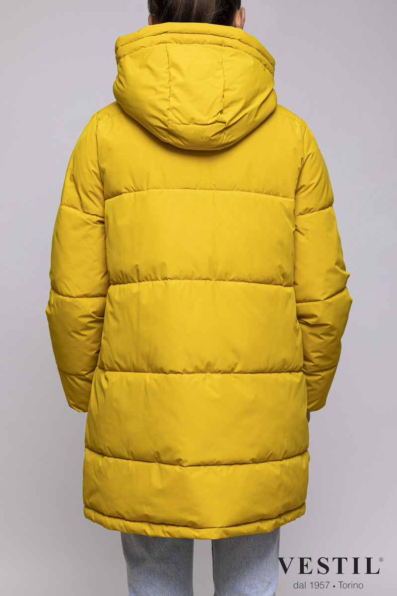 WOMEN'S OOF WEAR JACKET, DOWN JACKET WITH HOOD, YELLOW