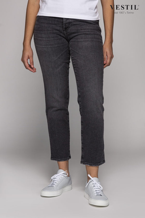 DEPARTMENT 5 WOMEN'S TROUSERS, DENIM JEANS, METALLIC GRAY