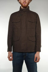 Field jacket con finta zip e automatici, tasche a toppa con pattine NAM19500440 WXGS602 FAY 