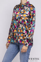 NIU Camicia Donna 617T0S VERDE GIALLO FUCSIA NIU 