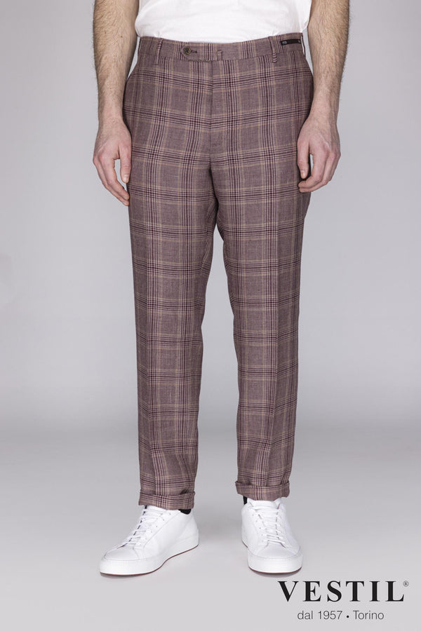PT01 purple and red patterned men's trousers