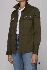 SUN 68 WOMEN'S JACKET, SAHARIAN JACKET, MILITARY GREEN