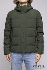 Down jacket with detachable zip button