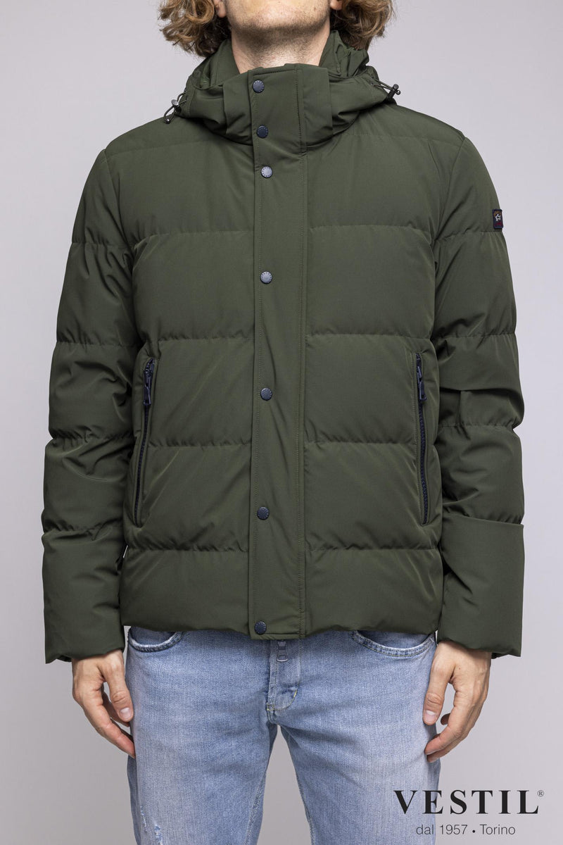 Down jacket with detachable zip button